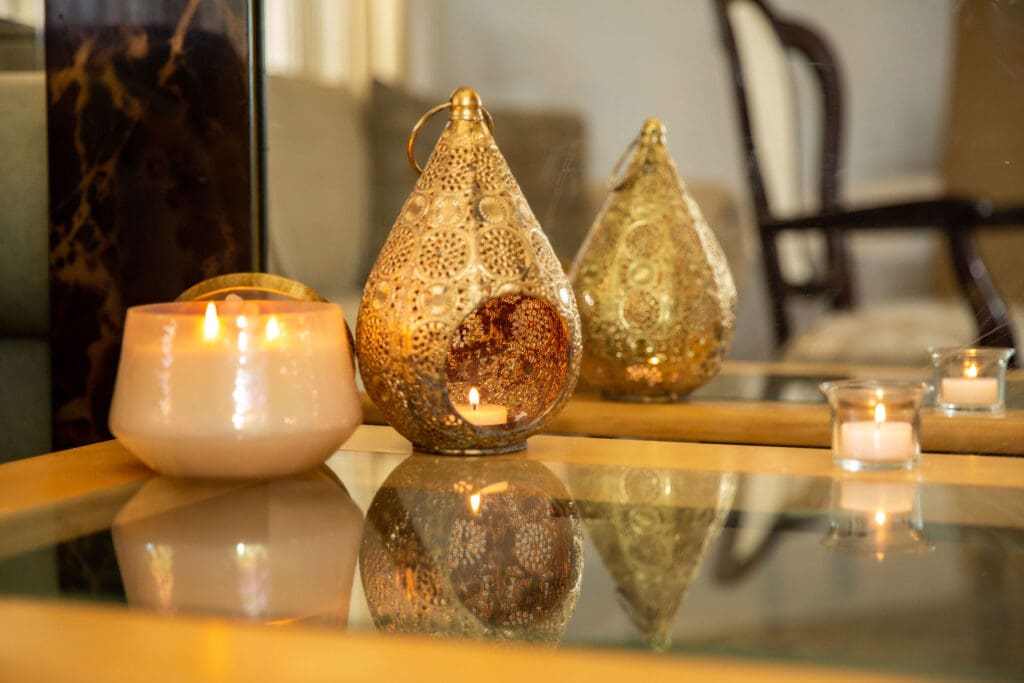 Brooklyn Nikkah Elopement. Close up of candles and details.