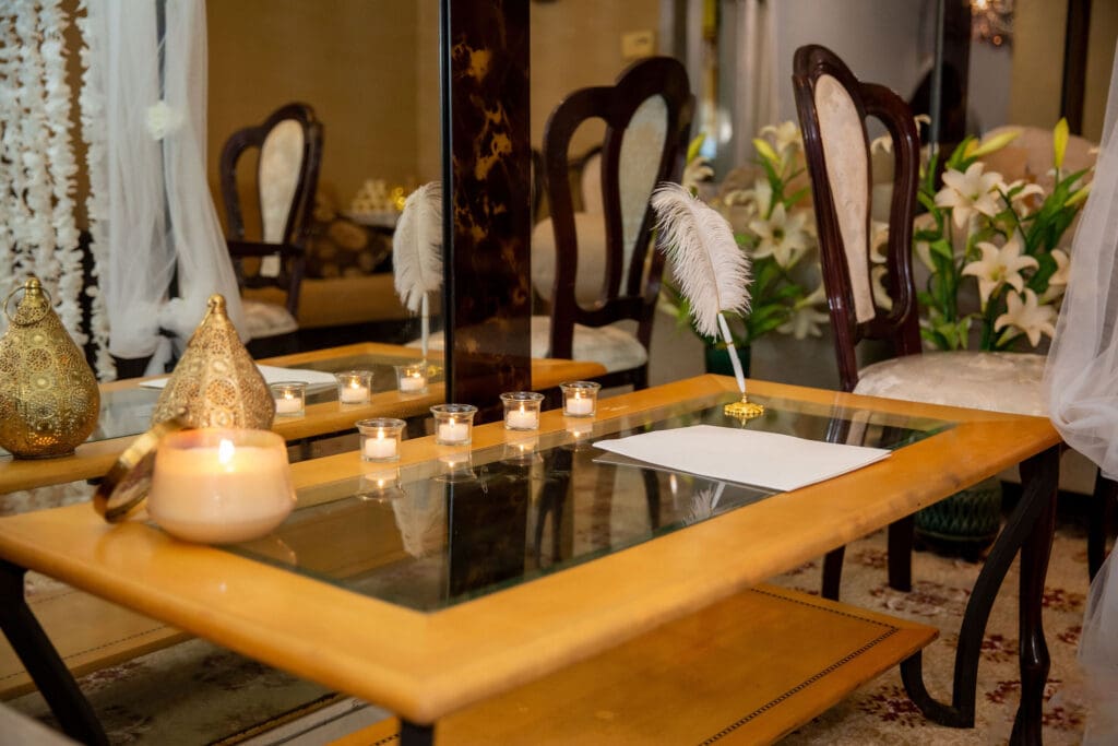 Brooklyn Nikkah Elopement. Close up of candles and details.