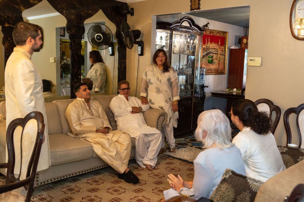 Brooklyn Nikkah Elopement. Family laughing before the ceremony.