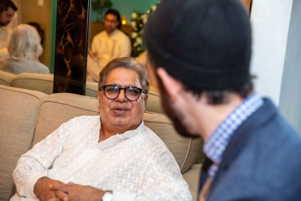 Brooklyn Nikkah Elopement. Father of bride chatting with Imam.